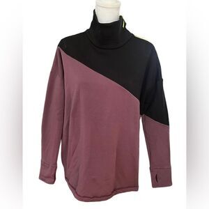 Sweaty Betty Colorblock pullover sweater zip shoulder small